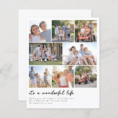 バジェットフォトコラージュタイポグラフィホリデーカード (正面/裏面)