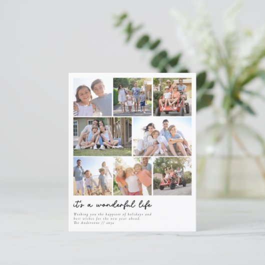 バジェットフォトコラージュタイポグラフィホリデーカード (スタンド正面)