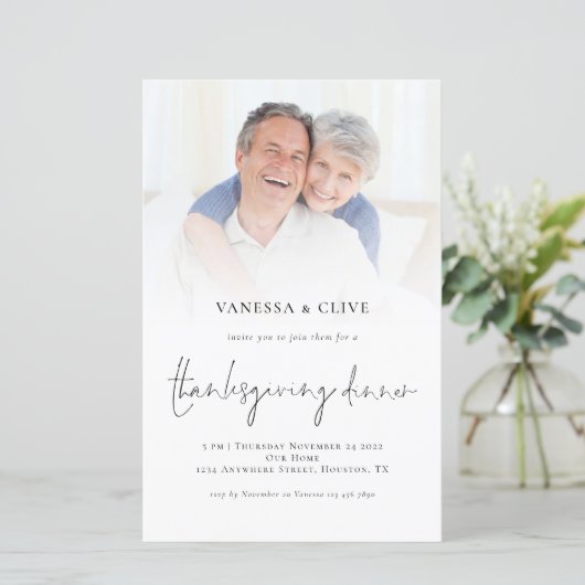 バジェットフォトサンクスギビングディナー招待状 (スタンド正面)