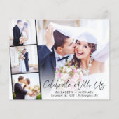 バジェットフォトストリップウェディングレセプション招待状 (正面)
