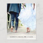 バジェットフォトセージ緑のウェディングレセプション招待状 (裏面)