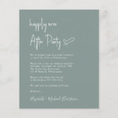 バジェットフォトセージ緑のウェディングレセプション招待状 (正面)