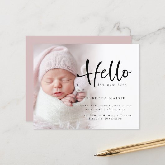 バジェットフォトハローガールピンク誕生発表 (正面/裏面インサイチュ)