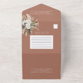 バジェットフォトパンパスユーカリ結婚のQRコードすべて オールインワン招待状 (外側)