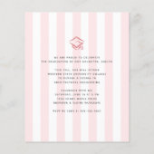 バジェットフォトピンクグリッタースクリプトの卒業招待状 (裏面)