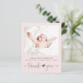 バジェットフォトピンク赤ちゃん女の子の誕生のお知らせ (スタンド正面)