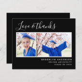 バジェットフォトブラック卒業サンキューカード (正面/裏面)