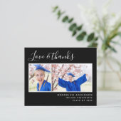 バジェットフォトブラック卒業サンキューカード (スタンド正面)