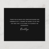 バジェットフォトブラック卒業サンキューカード (裏面)