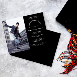 バジェットフォトブラック卒業パーティー招待状