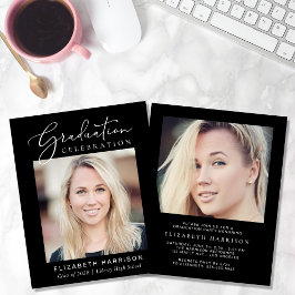 バジェットフォトブラック卒業パーティー招待状