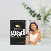 バジェットフォトブラック金ゴールドキャップ卒業招待状 (スタンド正面)