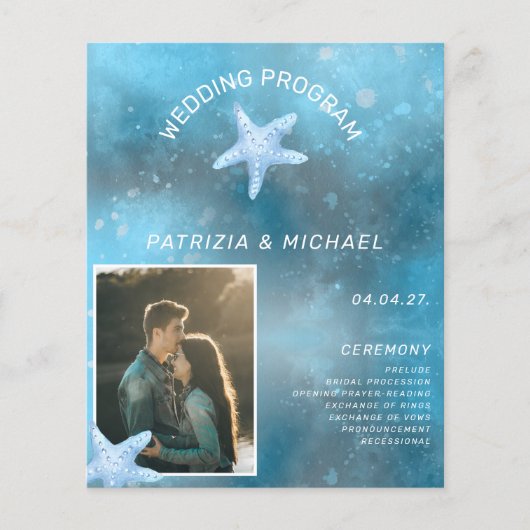 バジェットフォトブルーシーサマー結婚式 プログラム (正面)