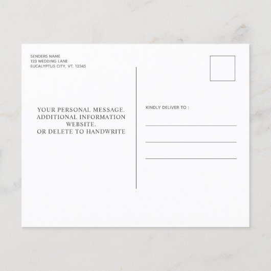 バジェットフォトボタニカルユーカリ日付を保存 (裏面)