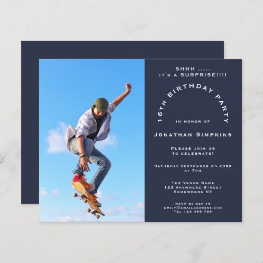 バジェットフォトボーイ16thサプライズパーティー海軍招待状 (正面/裏面)