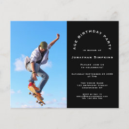 バジェットフォトマンエイジ誕生日ブラック招待状