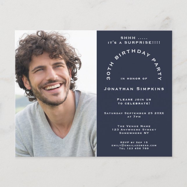 バジェットフォトマン30thサプライズパーティー海軍招待状 (正面)