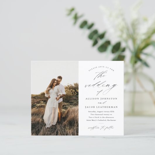 バジェットフォトモノクロ結婚式招待状 (スタンド正面)