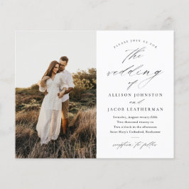 バジェットフォトモノクロ結婚式招待状