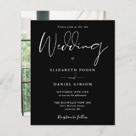 バジェットフォトモノクロ結婚式招待状