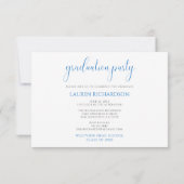 バジェットフォト卒業パーティーブルー&ホワイト 招待状 (裏面)