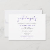 バジェットフォト卒業パーティー紫と白 招待状 (裏面)