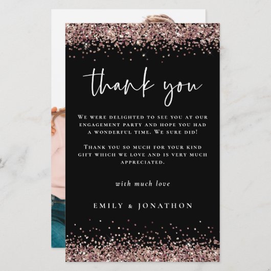 バジェットフォト婚約バラ金ゴールド感謝していグリッター (正面/裏面)