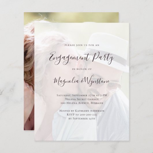 バジェットフォト婚約パーティ招待状