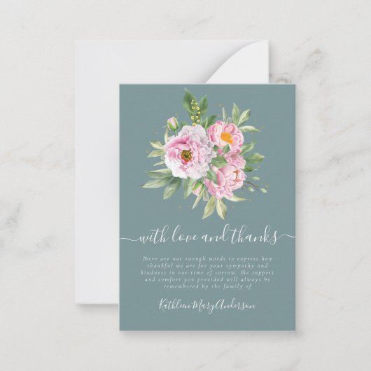 バジェットフォト悔やみや弔慰フローラ葬儀ありがとうございませぬ ノートカード (正面)