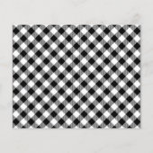 バジェットフォト白黒プレイドホリデーカード (裏面)