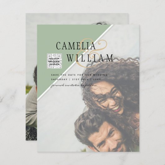 バジェットフォト結婚式招待状の混色 (正面/裏面)