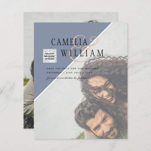 バジェットフォト結婚式招待状の混色 (正面/裏面)