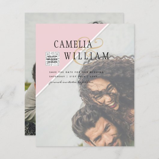 バジェットフォト結婚式招待状の混色 (正面/裏面)