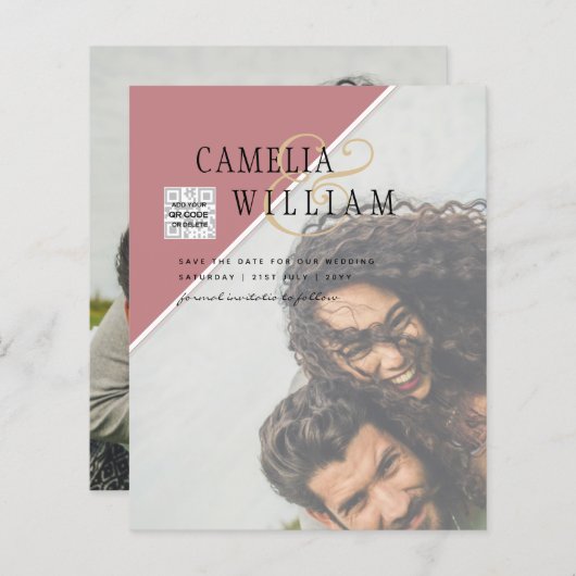 バジェットフォト結婚式招待状の混色 (正面/裏面)