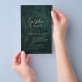 バジェットフォト結婚式招待状エメラルドグリーン チラシ (ハンドル)