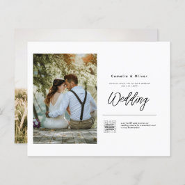 バジェットフォト結婚式招待状クラシック白