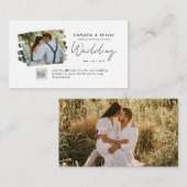 バジェットフォト結婚式招待状クラシック白 エンクロージャーカード (正面/裏面)