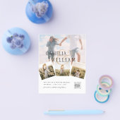 バジェットフォト結婚式招待状クラシック白 チラシ (シングル)