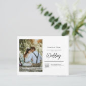 バジェットフォト結婚式招待状クラシック白 ポストカード (スタンド正面)