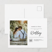 バジェットフォト結婚式招待状クラシック白 ポストカード (正面/裏面)