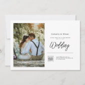 バジェットフォト結婚式招待状クラシック白 招待状 (正面)