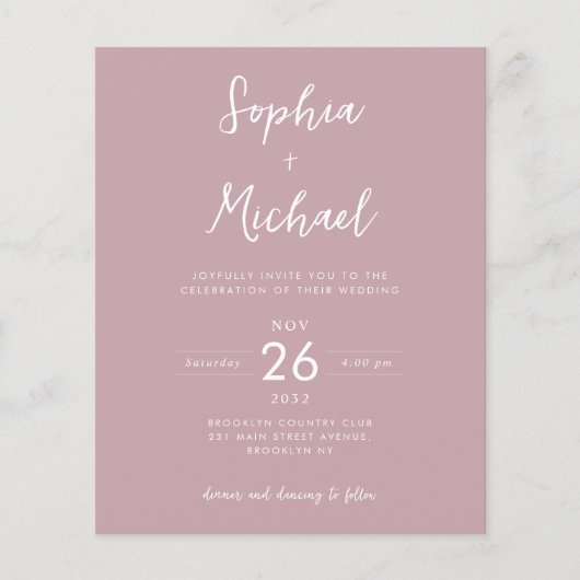 バジェットフォト詳細QRウェブサイトほこりっぽいバラ結婚ズ (正面)