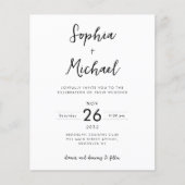 バジェットフォト詳細QRウェブサイト結婚式招待状 (正面)