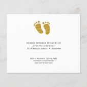 バジェットフォト金ゴールドグリッターベビーシャワー招待状 (裏面)