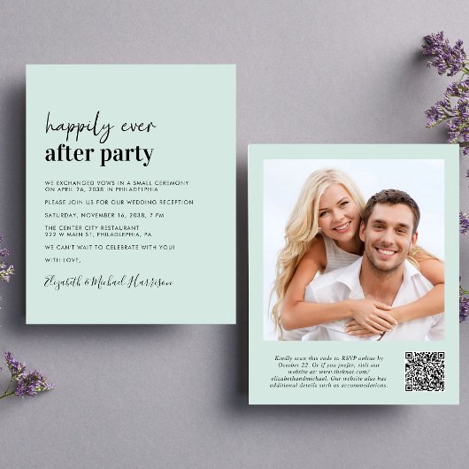 バジェットフォトQRコードウェディングレセプション招待状
