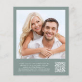 バジェットフォトQRコードウェディングレセプション招待状 (裏面)