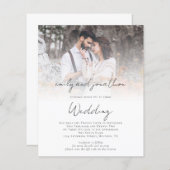 バジェットフォトQRコードスクリプトカスタムウェディング招待状 (正面/裏面)