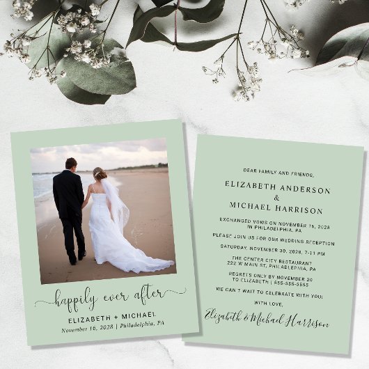 バジェットフォトQRコードセージ結婚式レセプション招待状