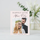 バジェットフォトQRコードピンク結婚式レセプション招待状 (スタンド正面)