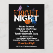 バジェットフォライトナイトハローウィンパーティブラック招待状 (正面)